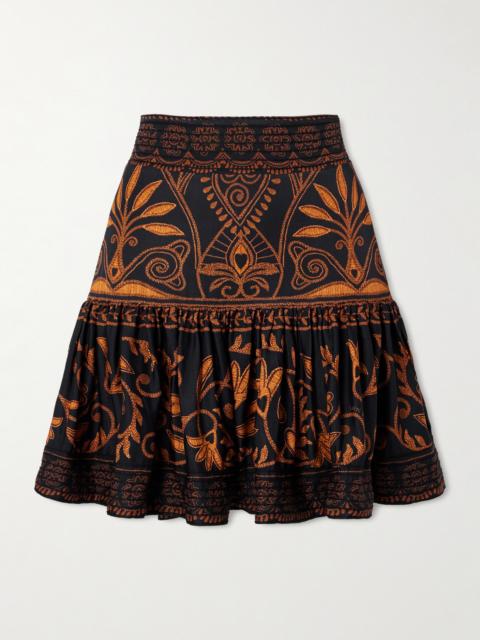 Cornely Ainika Embroidered Tiered Voile Mini Skirt