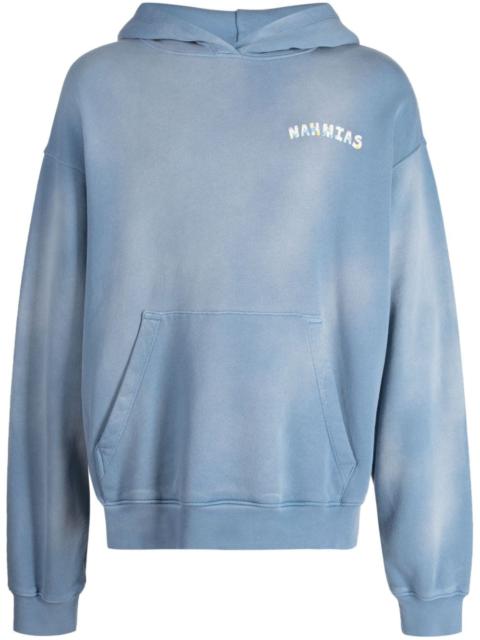 Bunny-print cotton hoodie