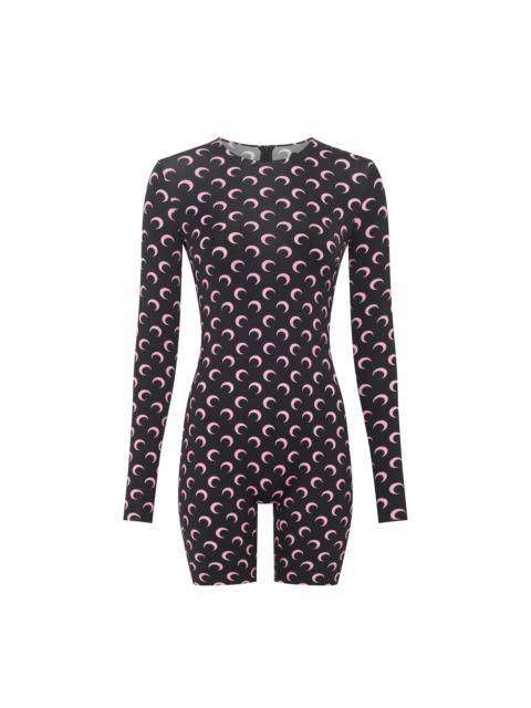 MOON PRINTED JERSEY LS SHORT CATSUIT