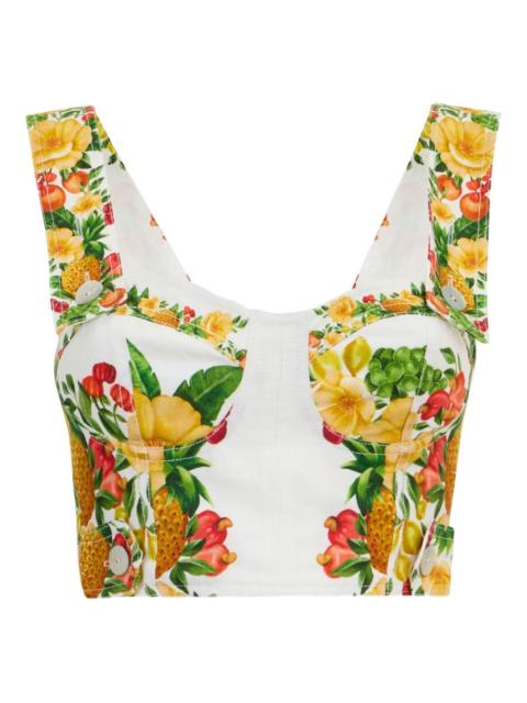 floral-print crop top