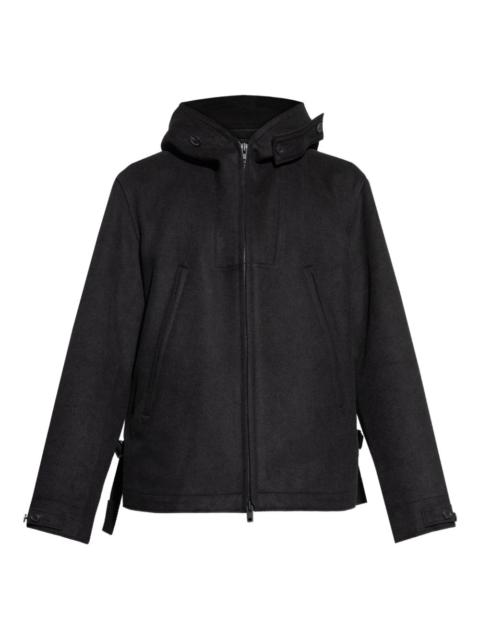 hooded zip-front jacket