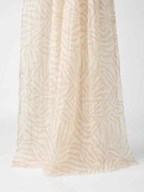 Ethnic print linen scarf