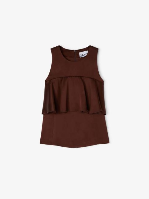 BROWN RUFFLE TOP