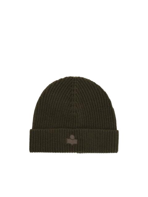 ribbed logo beanie