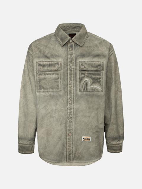 Washed Seagull Embroidery Loose Fit Shirt