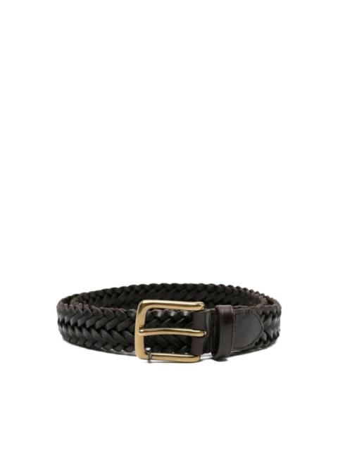 Braided leather belt