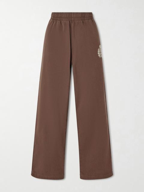 Embroidered Cotton-jersey Track Pants