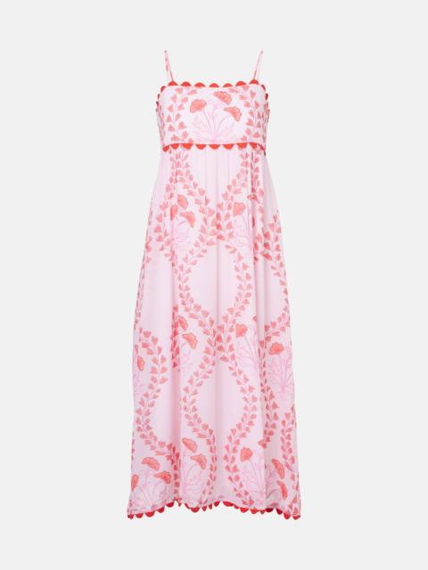Printed cotton midi dress