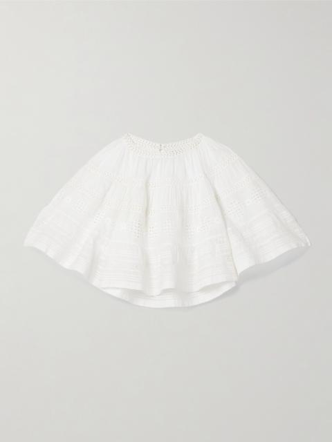Dilama Crochet-trimmed Broderie Anglaise Organic Cotton-voile Blouse