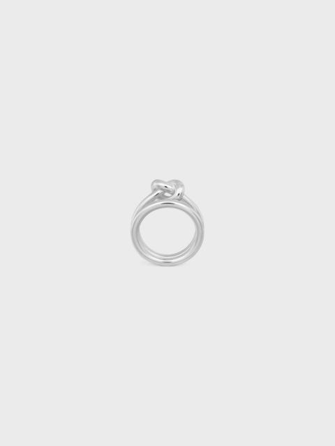 Knot Double Ring in Brass with Rhodium Finish