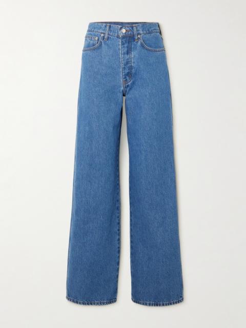 High-rise Wide-leg Organic Jeans