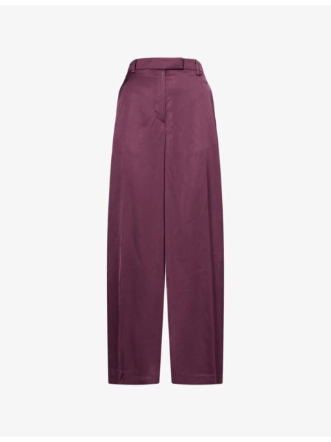 Penn Wide-Leg Satin Trousers