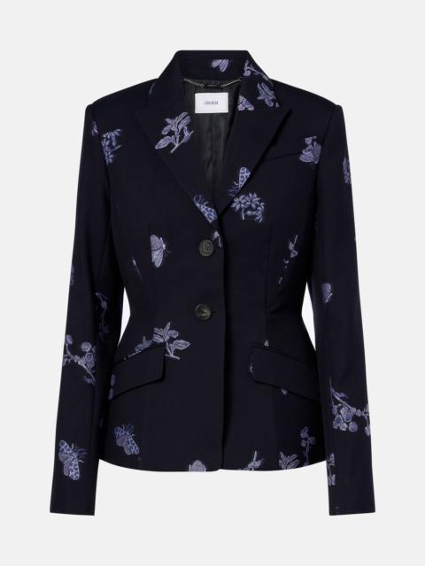 Wool and cotton jacquard blazer