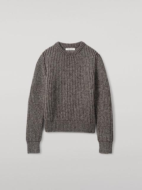 High Neck Donegal Cashmere Brown Jumper