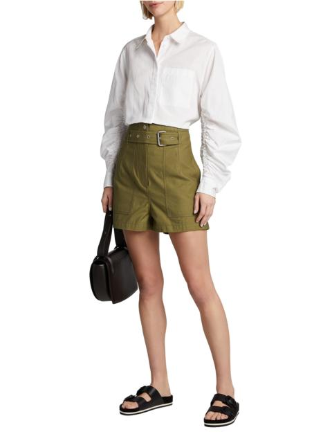 Long-Sleeve Shirt W Gathered Detail