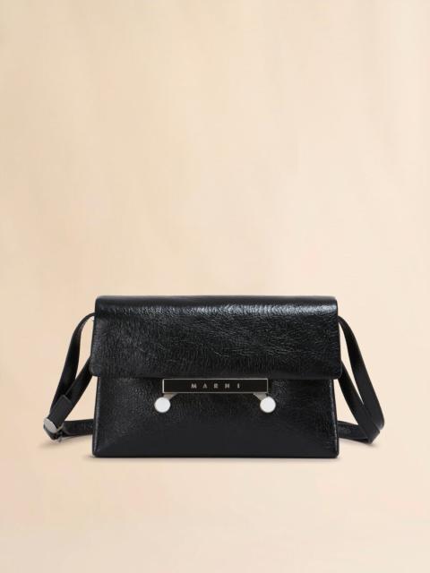 BLACK CRAQUELÉ PATENT LEATHER SMALL ENVELOPE BAG