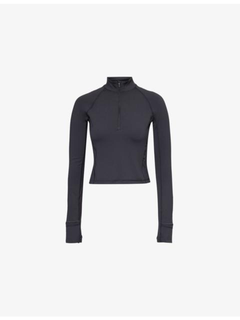 Rulu Run Half-Zip Stretch-Woven Top