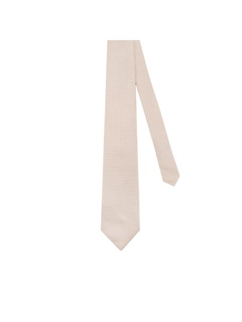 square-pattern silk tie