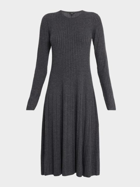 Rib Knit Merino Wool Dress