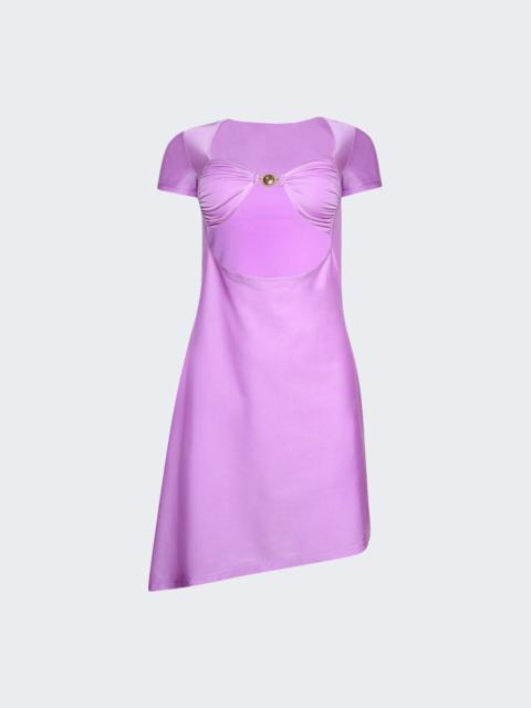 Draped Jersey Open Chest Dress Sweet Lilac