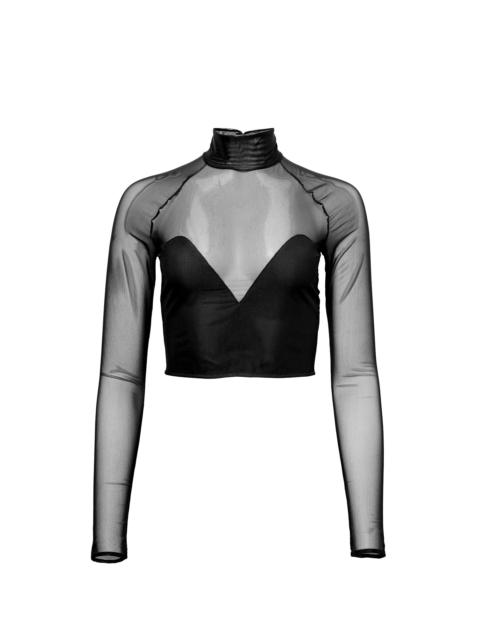 Mesh Mock Neck Top