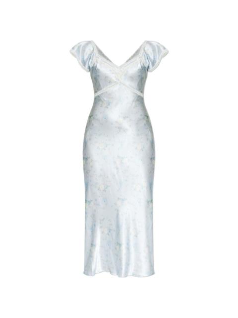 Eline lace floral-print maxi  dress