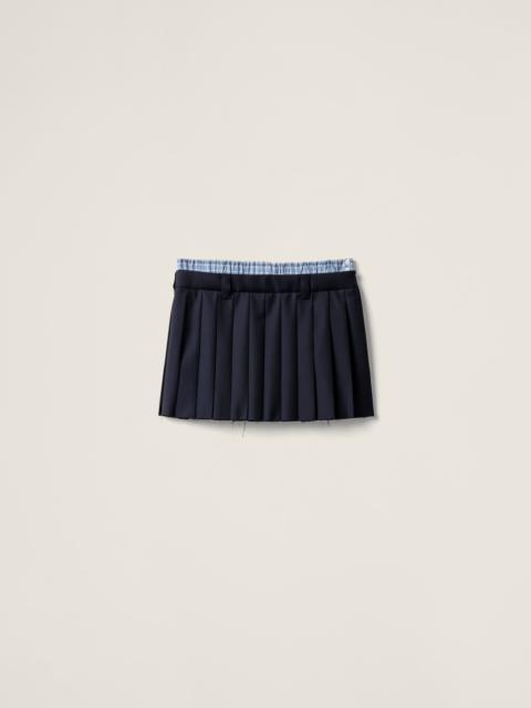 Pleated batavia miniskirt