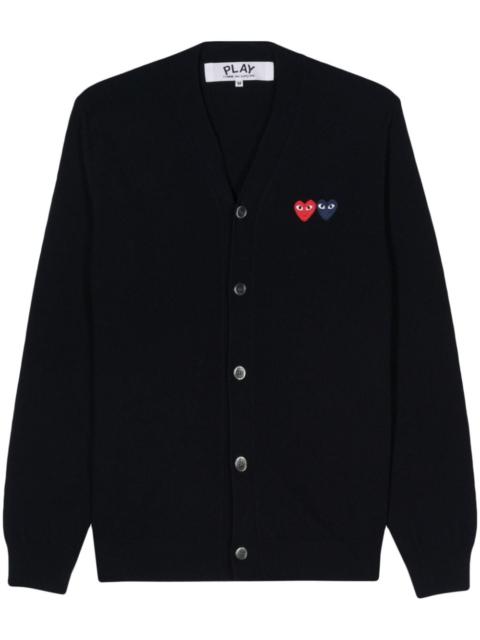 heart-patch wool cardigan