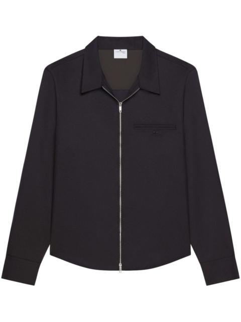 zipped twill shirt