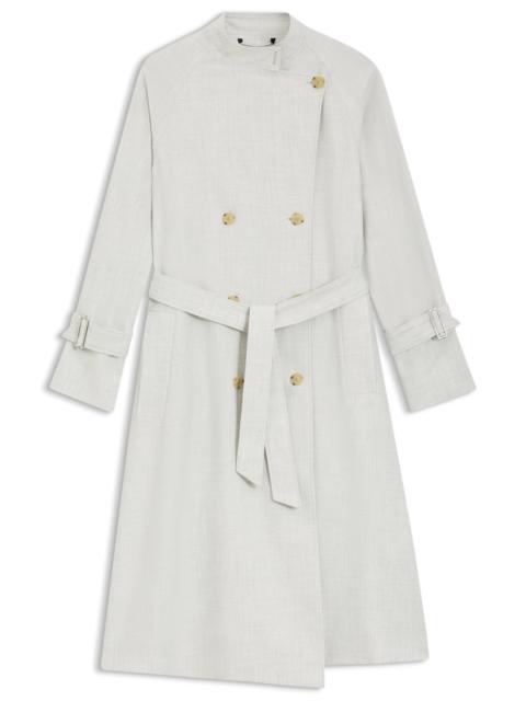 BELTED COAT WITH DOUBLE-BREASTED CLOSURE