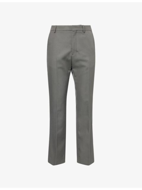 Pressed-Crease Straight-Leg Wool Trousers