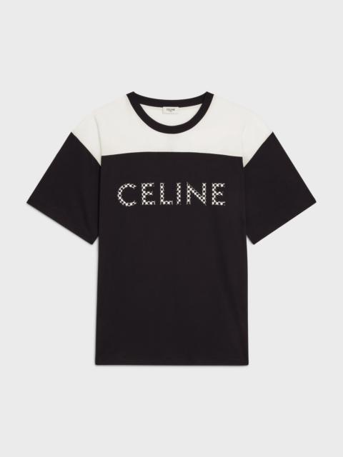 CELINE LOOSE T-SHIRT IN COTTON JERSEY WITH STUDS