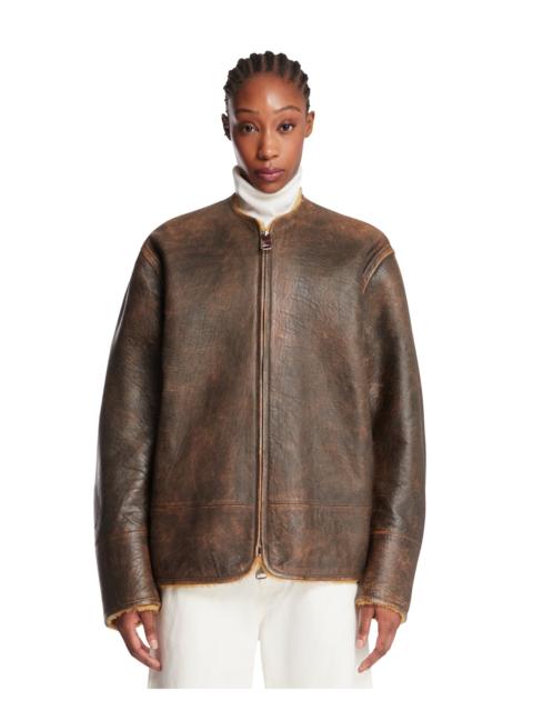 Brown Ruban Leather Jacket