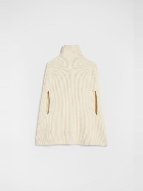 Midweight Wool High-Neck Cape