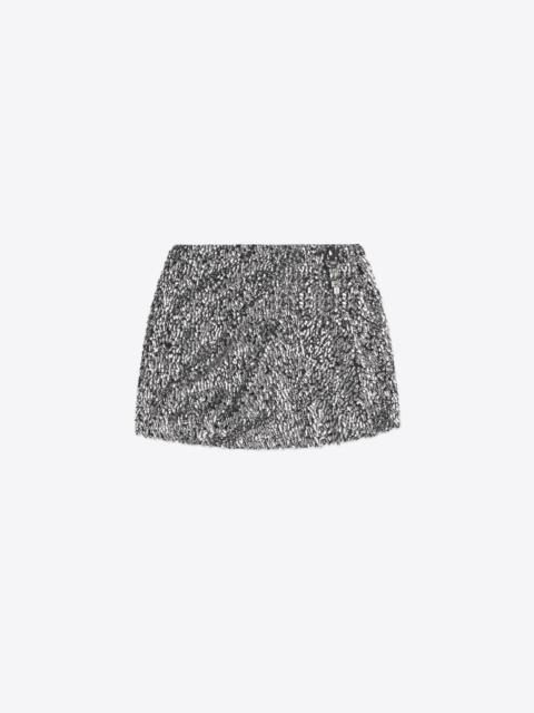 CRYSTAL CLUSTER SEQUIN MINI SKIRT