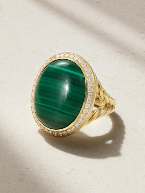 18-karat Gold, Malachite And Diamond Ring