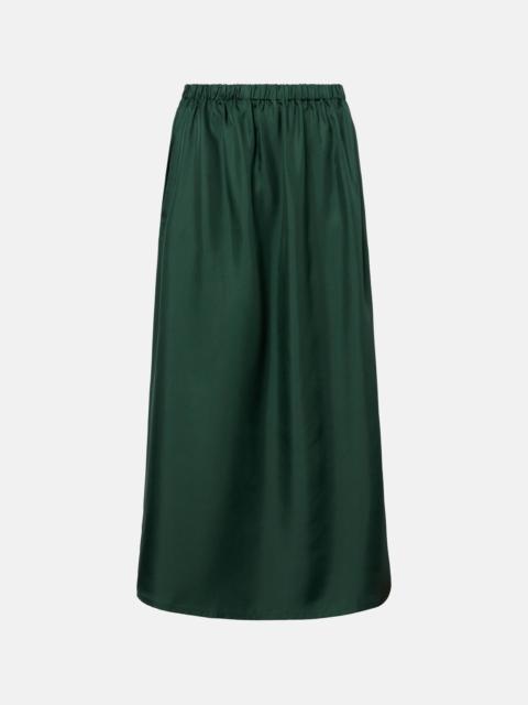 Roma silk twill maxi skirt