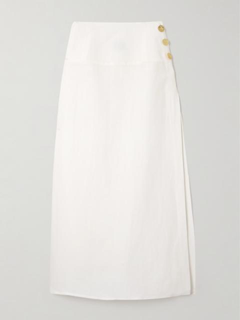 Haifal Linen Midi Skirt