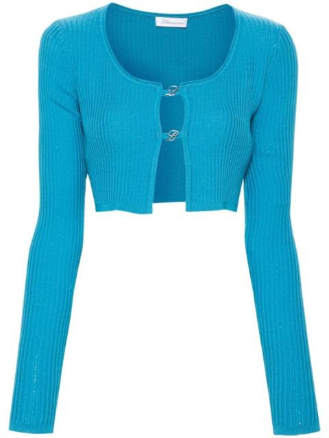 cropped ribbed-knit cardigan