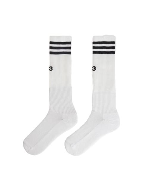 Y-3 STRIPES HIGH SOCKS – WHITE