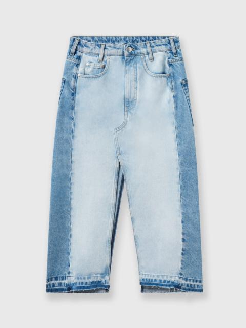 Contrast Panel Denim Skirt