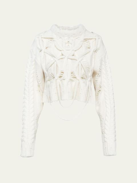 Briar Deconstructed Cable Knit Crop Sweater