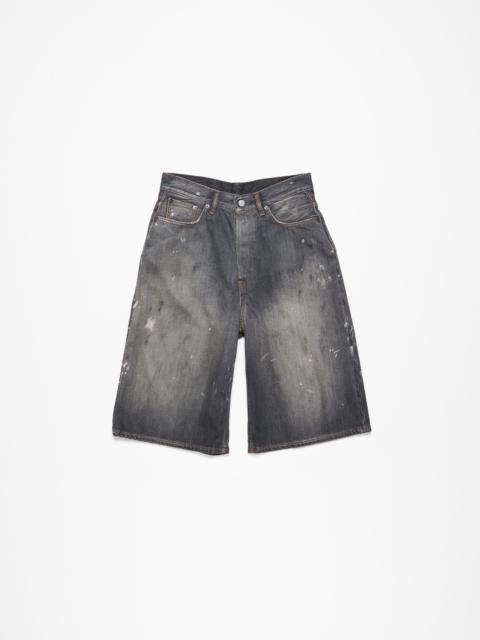 Denim shorts - loose fit - Black