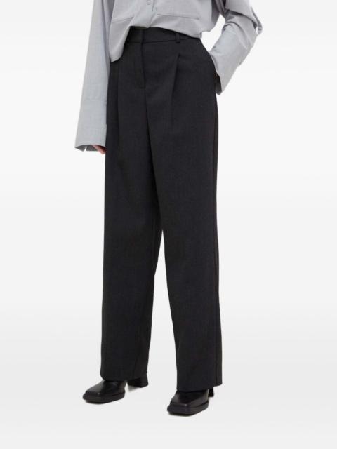 pleated belt-loops trousers