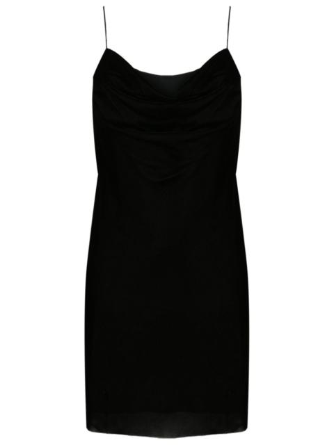 corset-style velvet minidress