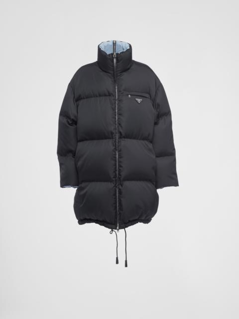 Re-Nylon Gabardine hooded down coat