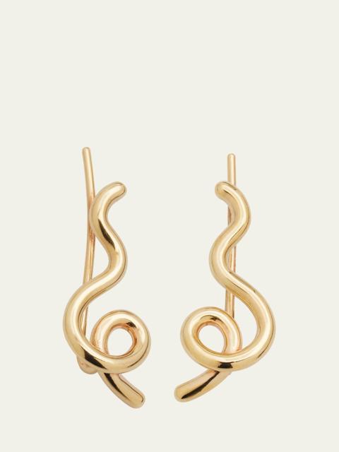 9K Yellow Gold Wow Mini Climber Earrings