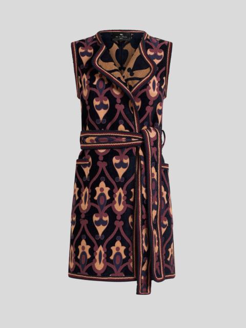 LONG REVERSIBLE CHENILLE JACQUARD WAISTCOAT