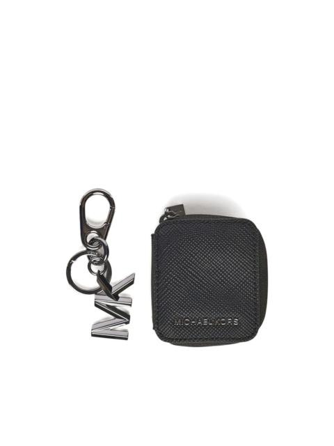 leather logo-detail keyring