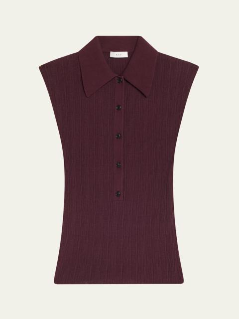 Ollie Sleeveless Knit Polo Top